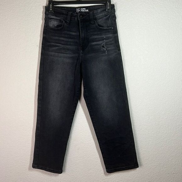 NOBO No‎ Boundaries Black Super High Rise Jeans Women's Size 7 Distressed - Picture 1 of 7